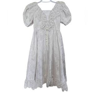 Girl's First Communion or Flower Girl White Dress - Veil included